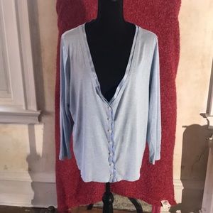 Talbots light blue cotton cardigan